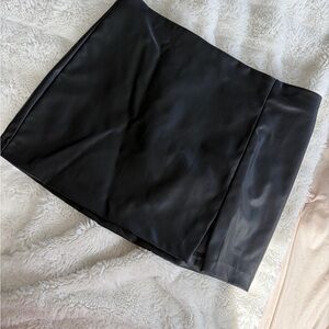 Elegant Black fake Leather Skirt